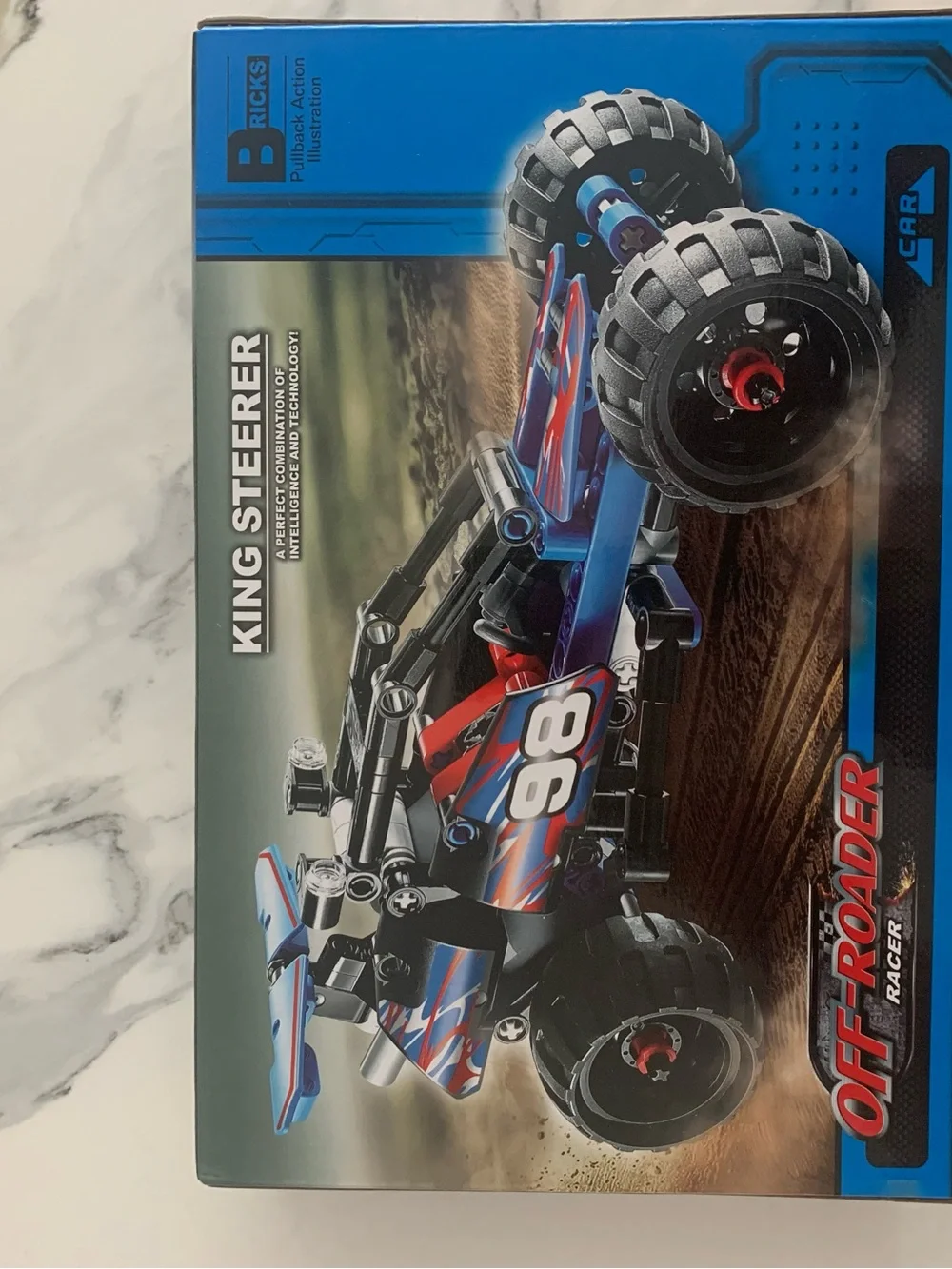Off-Roader Racer Pullback Toy Car - Red & Blue